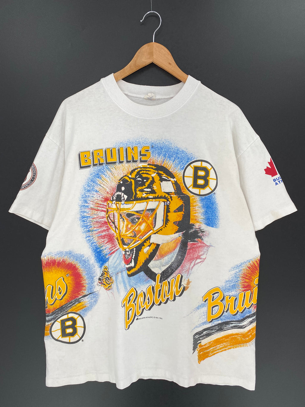 1993 Boston Bruins Size Approx. XXL Vintage NHL T-shirts / Y161