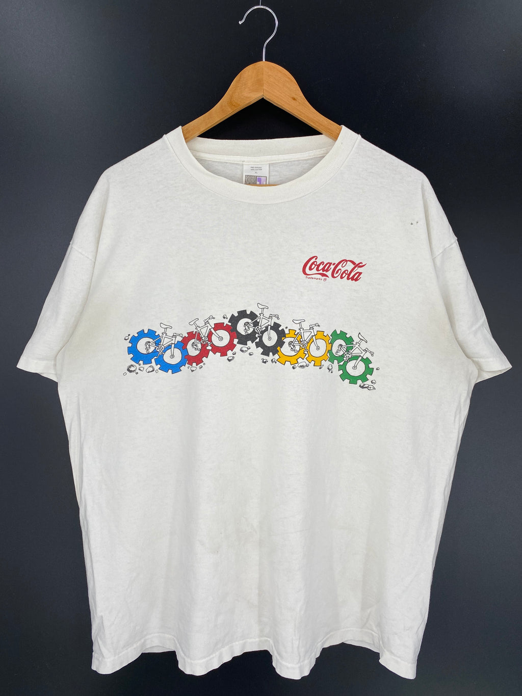 90's COCA COLA MOUNTAIN BIKE CHAMPIONSHIP Made in USA Size XL T-shirts / Y373