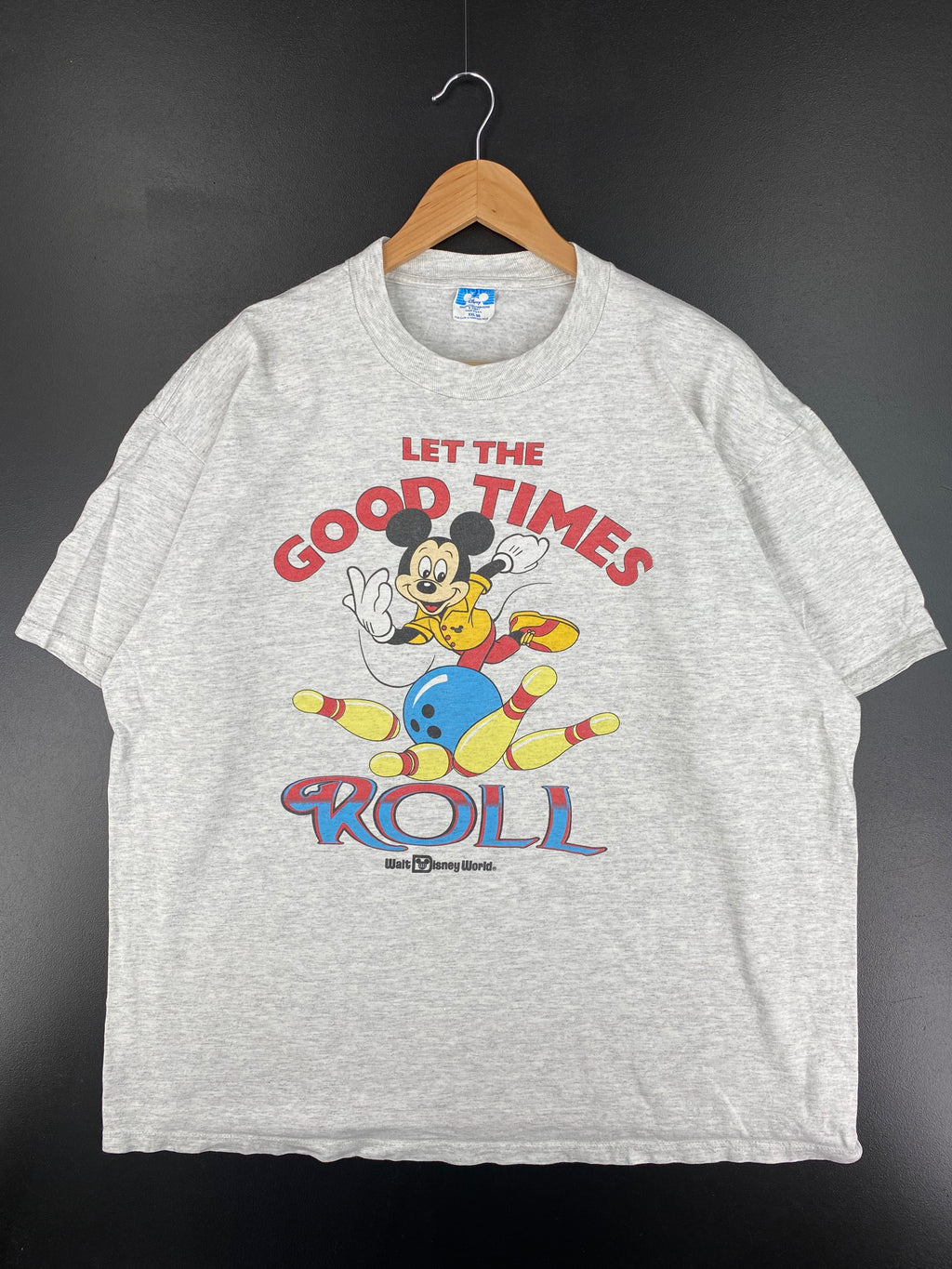 80’s DISNEY MICKEY LET THE GOOD TIME ROLL Made in USA Size XXL Vintage T-shirts / Y580