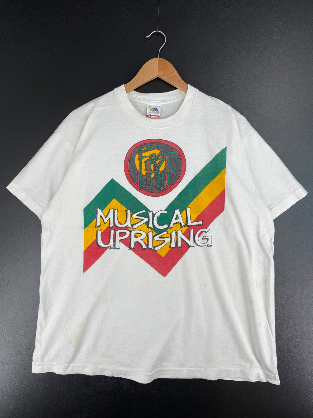 90's FIRST LIGHT MUSICAL UPRISING Made in USA Size XL Vintage T-shirts / Y614