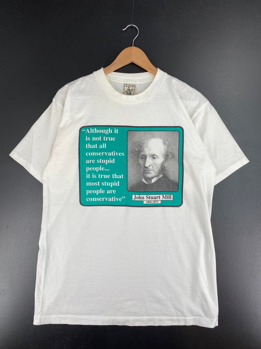 90's JOHN STUART MILL Made in USA Size L Vintage T-shirts / Y616
