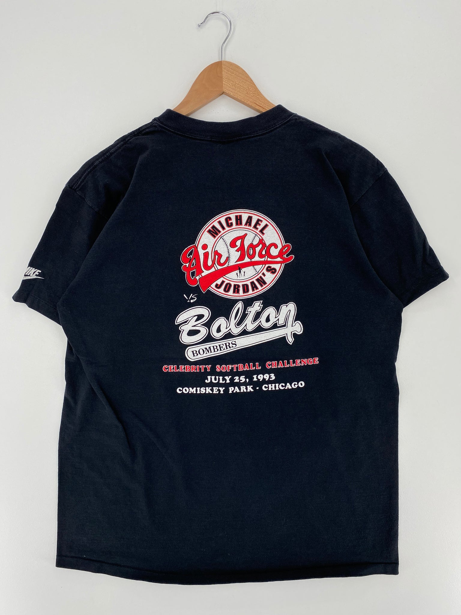 1993 NIKE Silver Tag MICHAEL JORDAN x MICHAEL BOLTON Made in USA Size XL Vintage T-shirts / Y556