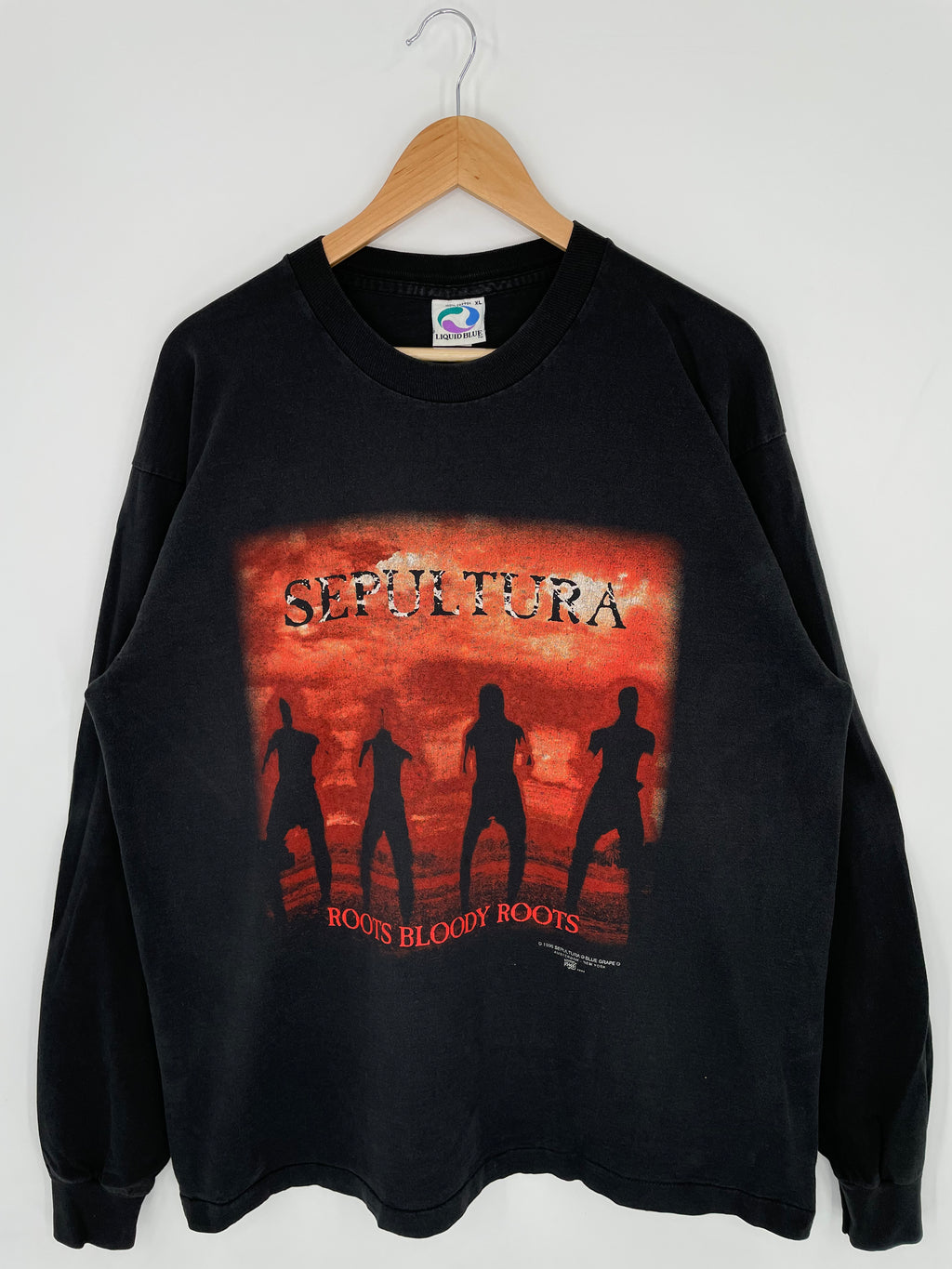 1996 SEPULTURA LIQUID BLUE Made in USA Size XL Music Long Sleeve T-shirts / Y381